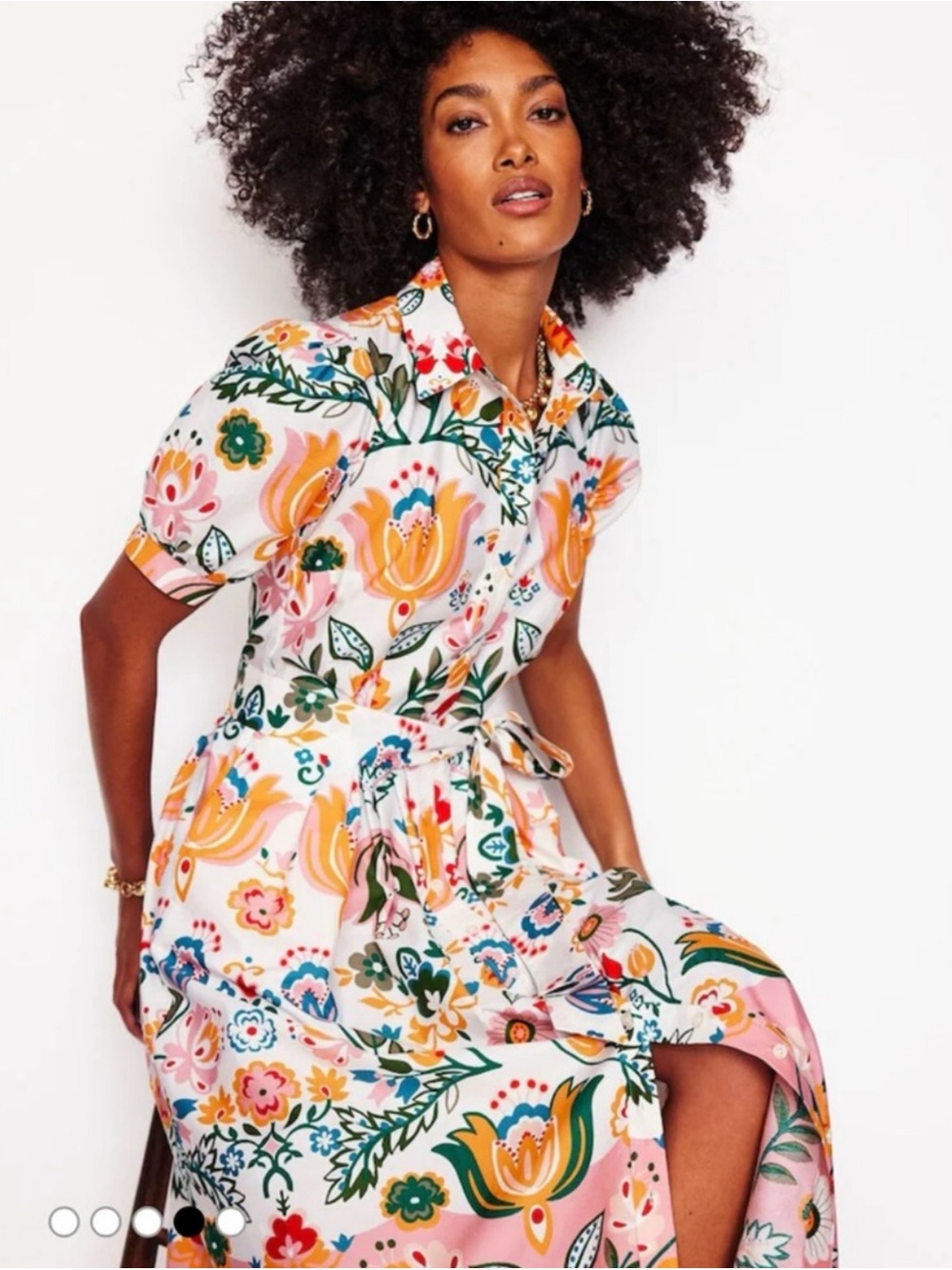 Boden Alexa Maxi Shirt Dress in Ivory Tulip Fusion. Size 16/18 - Picture 7 of 14